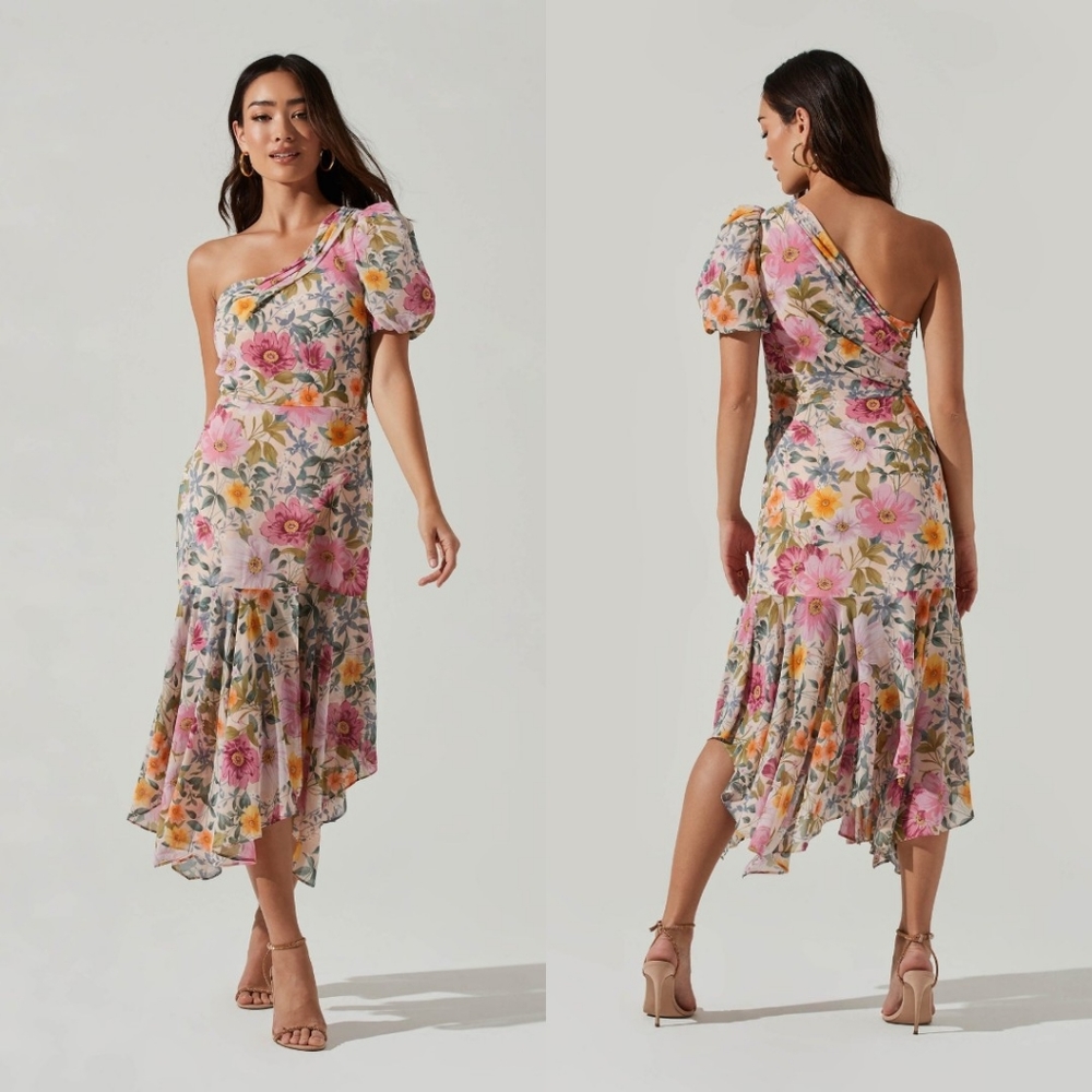 ASTR Santorini One Shoulder Dress